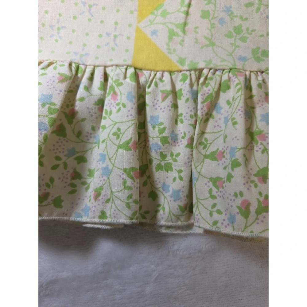 Vtg 80s Atelier Martex Gloria Vanderbilt Patchwork Floral Pillowcase Ruffled STD